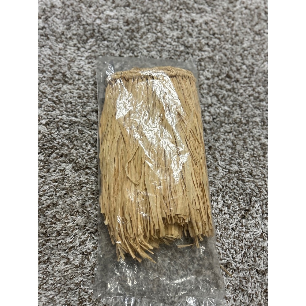 Natural Tan Straw Hula Skirt Hawaiian Luau Halloween Costume Accessory
